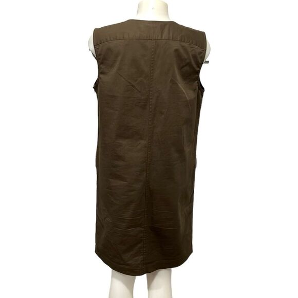 Theory olive green utilitarian cargo dress sleeveless size 10 - Picture 2 of 9
